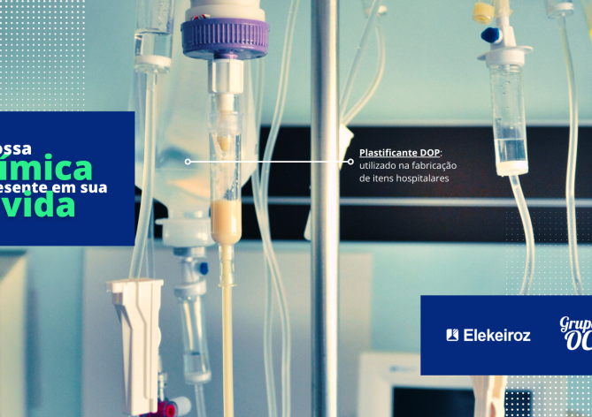 Itens hospitalares feitos com plastificantes para mostrar onde estão os intermediários químicos na área da saúde